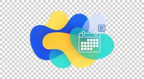 Creative digital calendar and cloud collaboration workspace design Stock Illustration