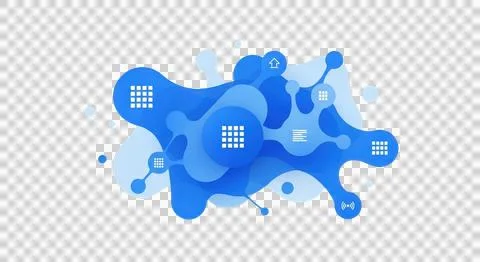 Creative digital illustration of interconnected abstract shapes forming a s.. Stockillustratie