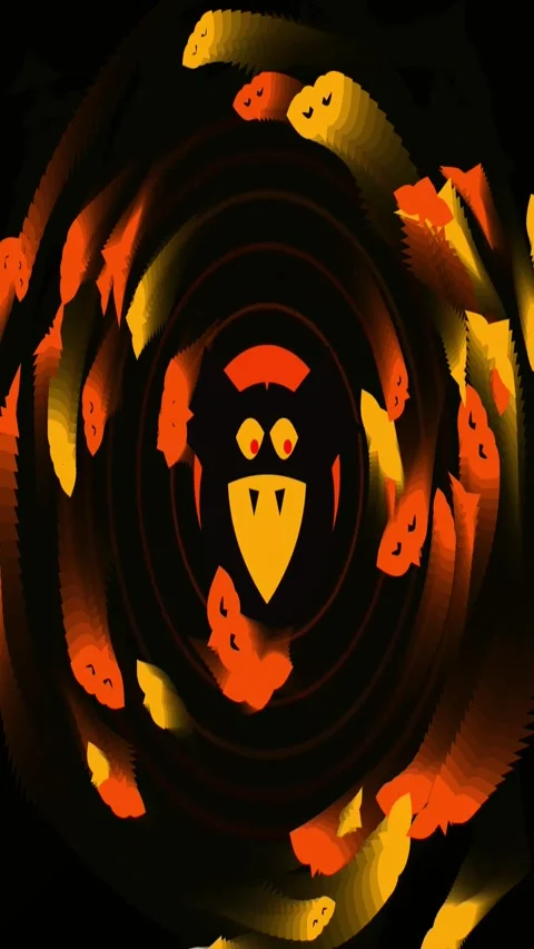 Creative digital illustration of stylized fire and ghostly faces design Stock Footage 341846002