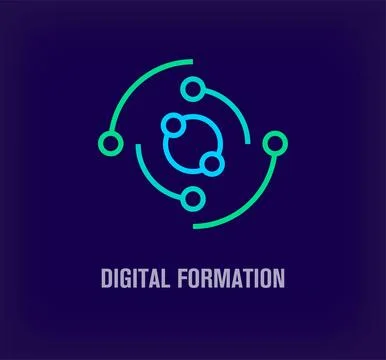 Creative digital line formation logo. Stock Illustration