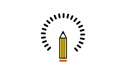 Creative Digital Pencil Symbol Stock Footage 336064303