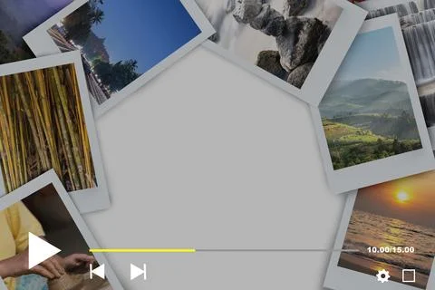 Creative digital scrapbook layout featuring a travel photography collage ar.. Stock Photos