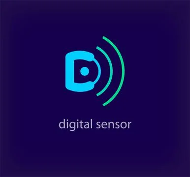 Creative digital sensor letter d logo. Stock Illustration