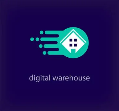Creative digital warehouse logo. Illustrazione stock