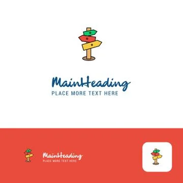 Creative Direction board  Logo Design. Flat color Logo place for Tagline. Vec Stock Illustration