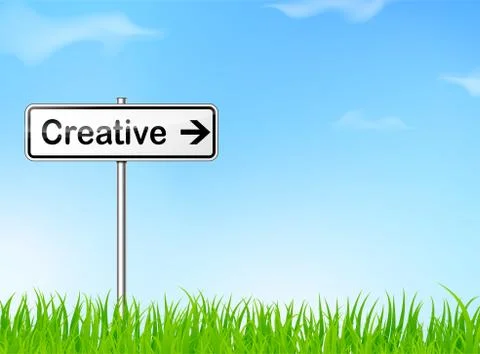 Creative direction sign Stock Illustration