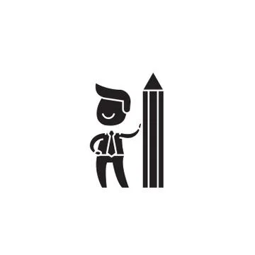 Creative director black vector concept icon. Creative director flat illustration Stock Illustration