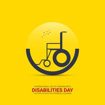 Creative Disabilities Day ads design. International Day of Persons with Dis.. Stock Illustration