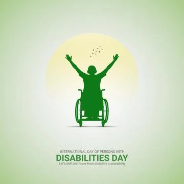 Creative Disabilities Day ads design. International Day of Persons with Dis.. Illustrazione stock
