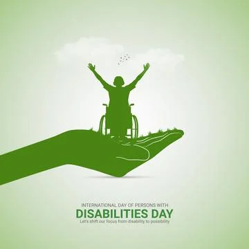 Creative Disabilities Day ads design. International Day of Persons with Dis.. Stock Illustration