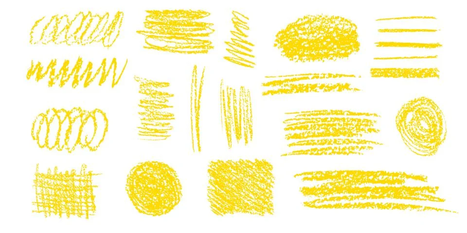A creative display features various charcoal hatch patterns alongside bright  Stock Illustration