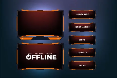 Creative display frame border decoration with orange color shapes and onlin.. Stock Illustration