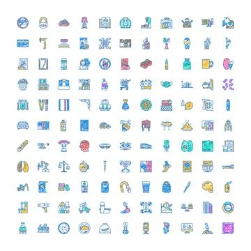 Creative diverse hand drawn doodle icon collection Stock Illustration