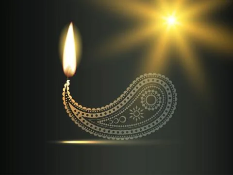 Creative diwali diya Stock Illustration