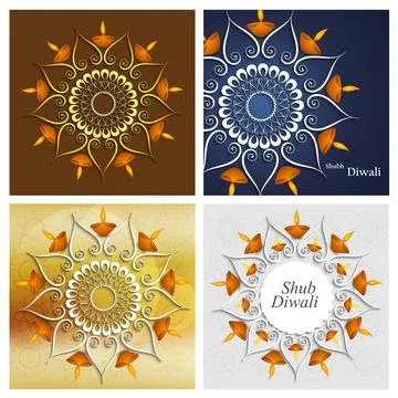 Creative Diwali Rangoli Pattern Vector Design Stock Illustration