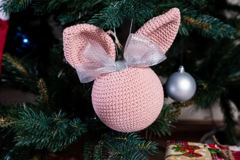 Creative diy craft hobby. Making handmade craft christmas ornaments and balls Stock Photos