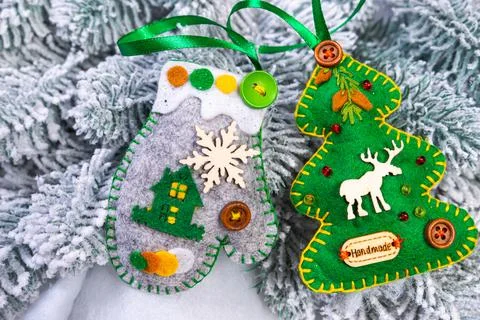 Creative diy craft hobby. Making handmade craft christmas ornaments and bal.. Stock Photos