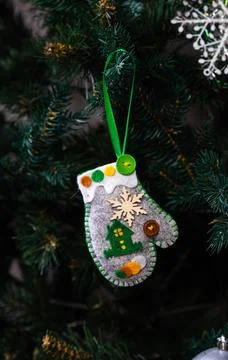 Creative diy craft hobby. Making handmade craft christmas ornaments and balls Stock Photos