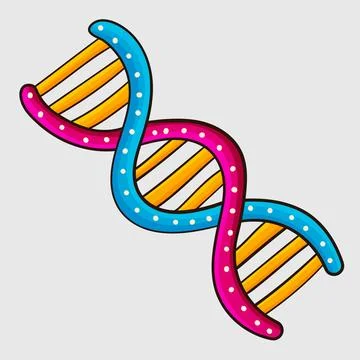 Creative DNA Doodle: Hand-Drawn Vector Illustration Stock Illustration