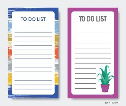 Creative to do list set vector illustration Stock Illustration