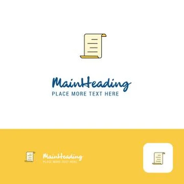 Creative Document Logo Design. Flat color Logo place for Tagline. Vector Illu Ilustración de archivo