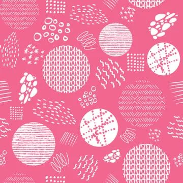 Creative doodle art with differents shapes and textures . Seamles pattern. Stock Illustration