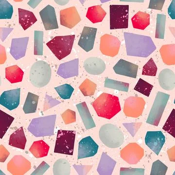 Creative doodle art seamless pattern with different shapes and textures. Hand Stock Illustration