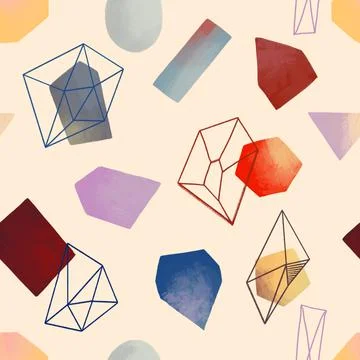 Creative doodle art seamless pattern with different shapes and textures. Hand Stock Illustration