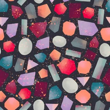 Creative doodle art seamless pattern with different shapes and textures. Hand Stock Illustration