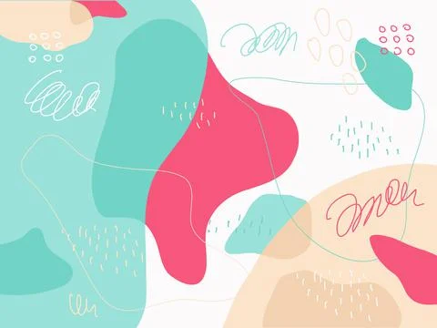 Creative doodle background with different shapes. Stock Illustration