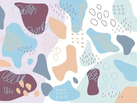 Creative doodle background with different shapes Stock Illustration