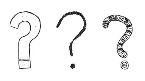 Creative doodles of question marks in various styles and designs Stock Footage 313382259