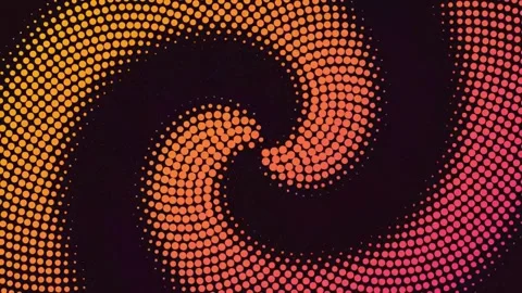 Creative Dot Pattern Design Featuring Abstract Orange Gradient Shapes on Da.. Stock Footage 348718125