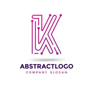 Creative dots letter K logo design. Smart point idea technology K Stock Illustration
