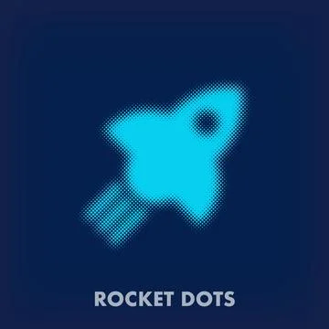 Creative dots rocket design. Stock Illustration