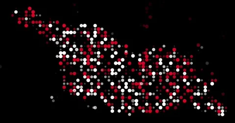 Creative Dots Soaring to Shape Georgia Outline Generative Art Stock Footage 316119026