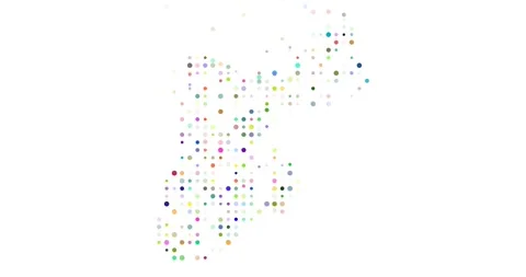 Creative Dots Soaring to Shape Jordan Outline Generative Art Stock Footage 316402959