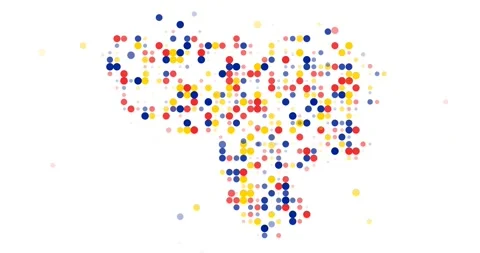 Creative Dots Soaring to Shape Venezuela Outline Generative Art Stock Footage 316174534