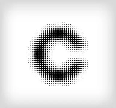 Creative dotted letter C design. Stock Illustration