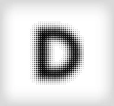 Creative dotted letter D design. Stock Illustration