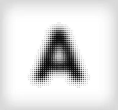 Creative dotted letter A design. Stock Illustration