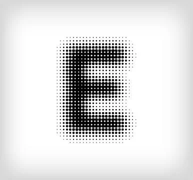 Creative dotted letter E design. Stock Illustration