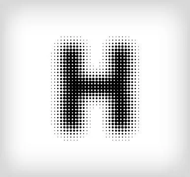 Creative dotted letter H design. Stock Illustration