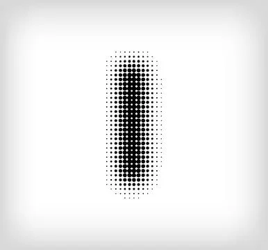 Creative dotted letter I design. Illustrazione stock