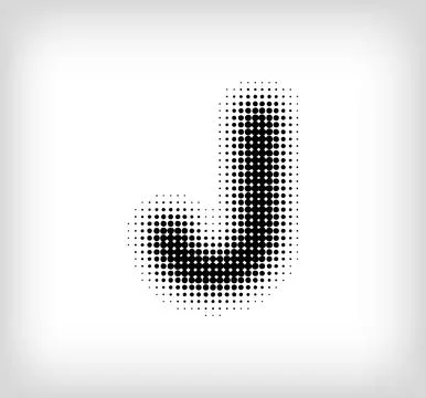 Creative dotted letter J design. Stock Illustration