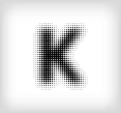 Creative dotted letter K design. Stock Illustration