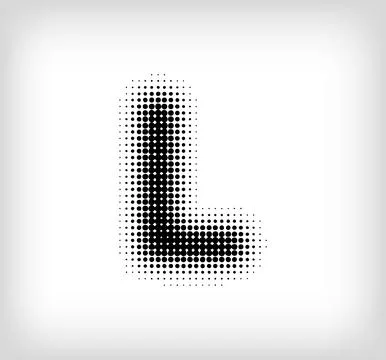 Creative dotted letter L design. Stock Illustration