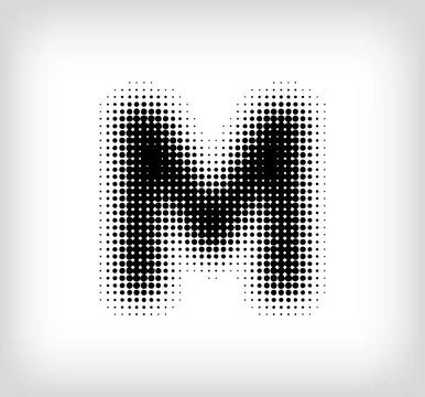 Creative dotted letter M design. Stock Illustration