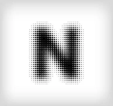 Creative dotted letter N design. Stock Illustration