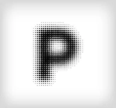Creative dotted letter P design. Stock Illustration